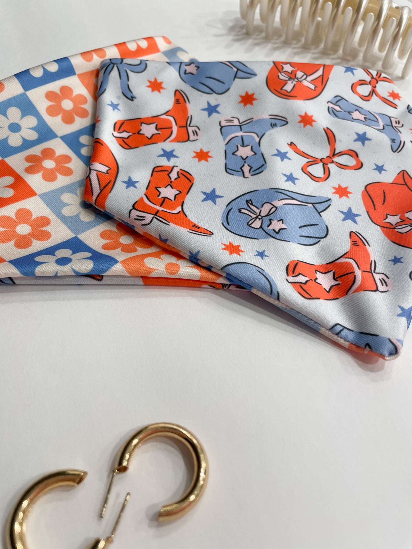 “Red, White, + Boots” Swim Bandana
