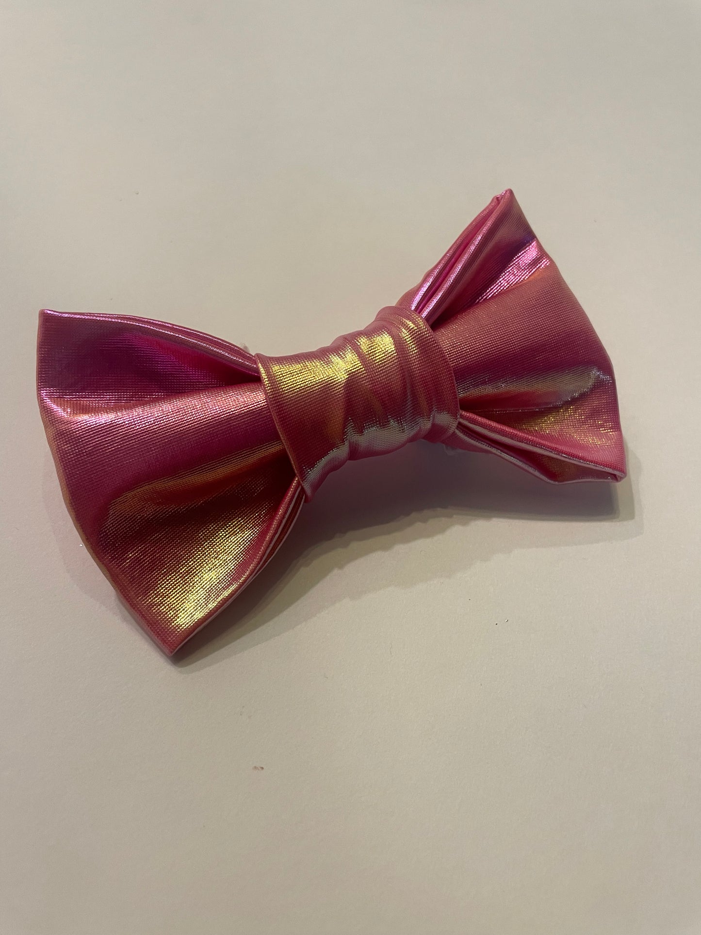 Pink holographic bowtie