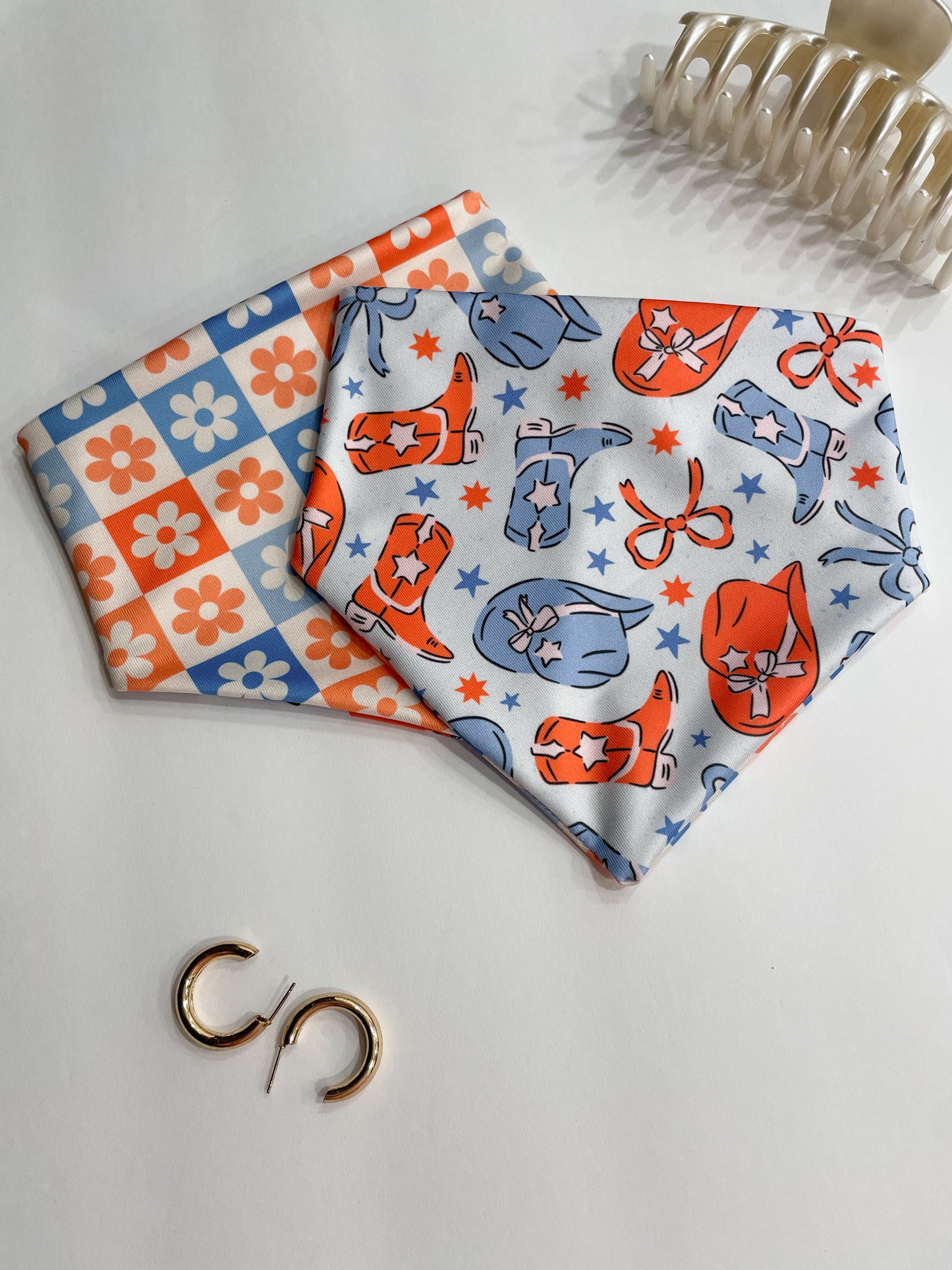 “Red, White, + Boots” Swim Bandana