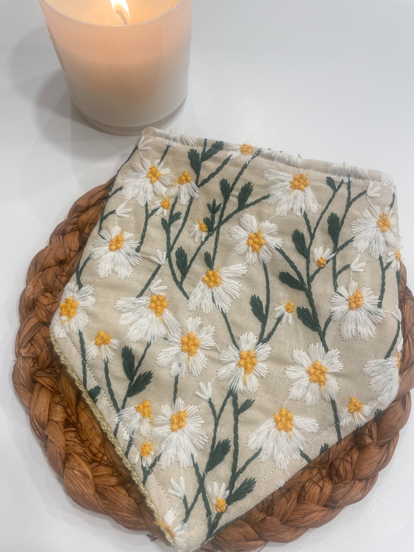 embroidered “daisy” bandana