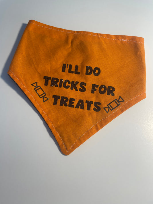 “I’ll do tricks for treats” bandana